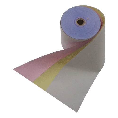 3 Ply Carbonless 76mm X 76mm Dot Matrix Paper Rolls (Box of 48) Eco-Friendly