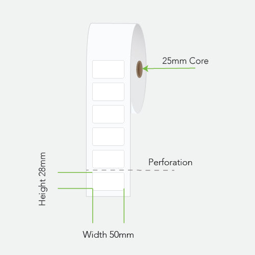 CALIBOR LABEL PLAIN PERMANENT ADHESIVE 50MM X 28MM 1 LABEL ACROSS 2000/R 25MM