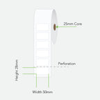 CALIBOR THERMAL DIRECT PERMANENT ADHESIVE LABEL 50MM X 28MM 1 LABEL ACRO