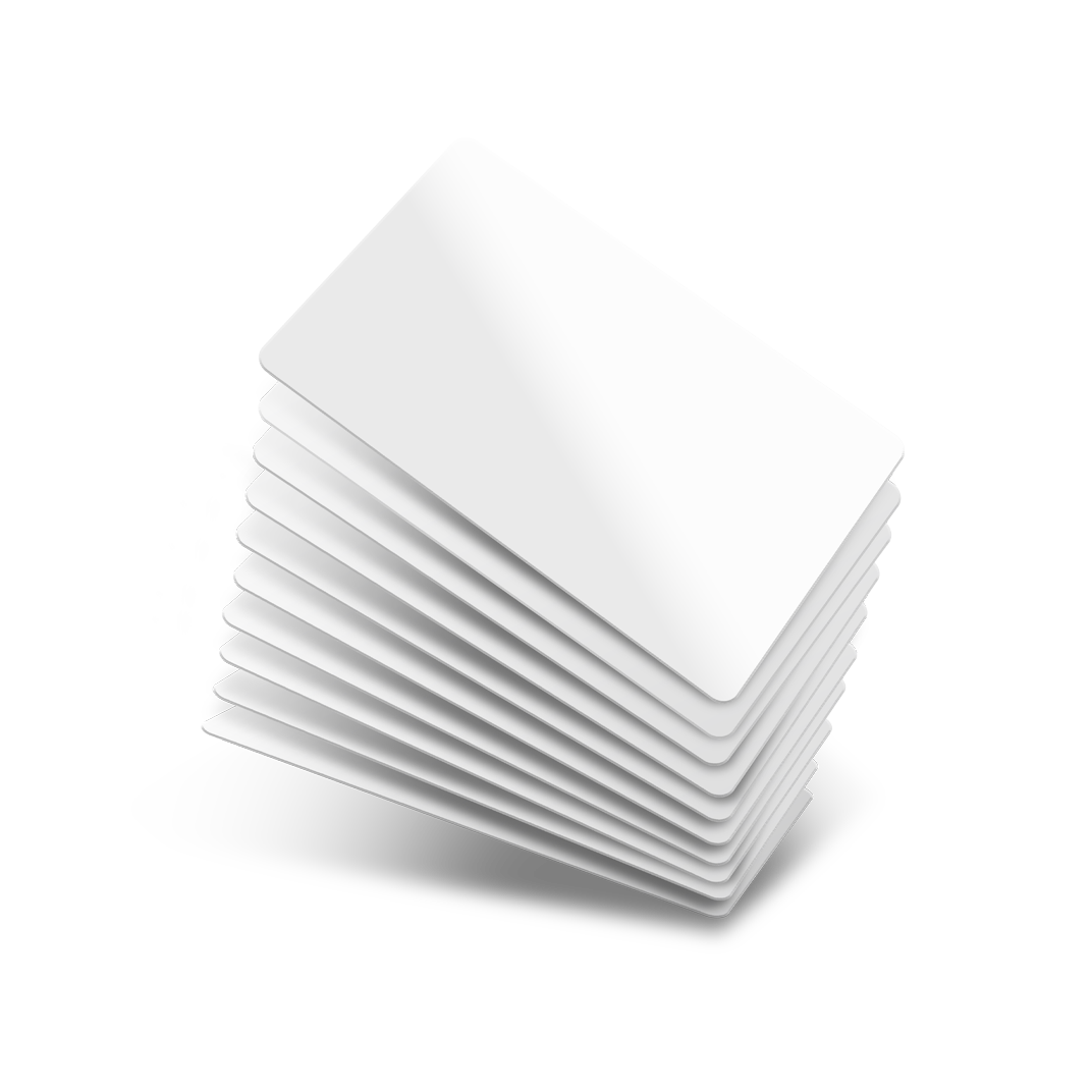 Stock Plastic Card CR80 - PVC White Gloss 0.76mm (50)